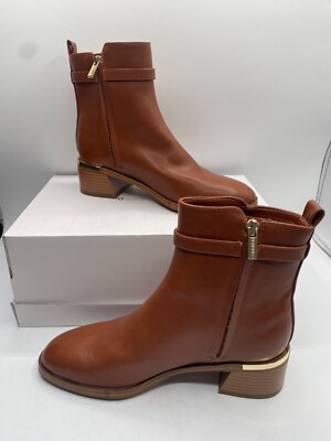 Calvin Klein Women's Brown Jallis Block Heel Dress Booties Size 6M NWD (Creased)