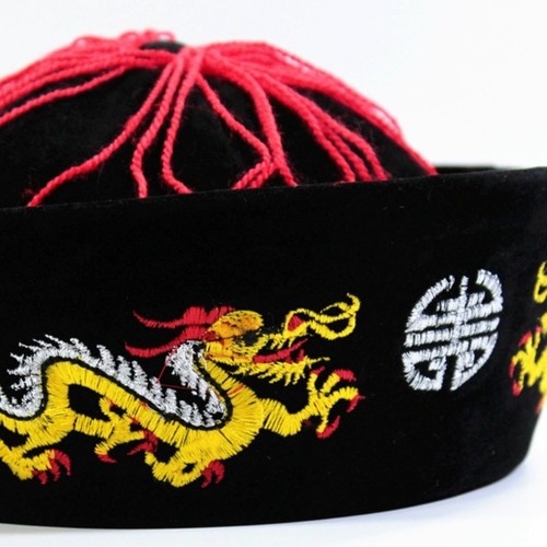Men Chinaman Hat Dragon Qing Dynasty Emperor Tang Cap China Fancy Dress Retro - Picture 8 of 25