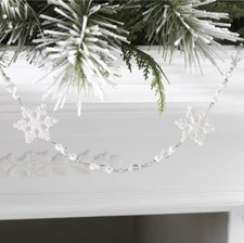 NEW!~RAZ Imports 6' GEM SNOWFLAKE GARLAND~Wreath/Tree/Christmas/Spray/winter