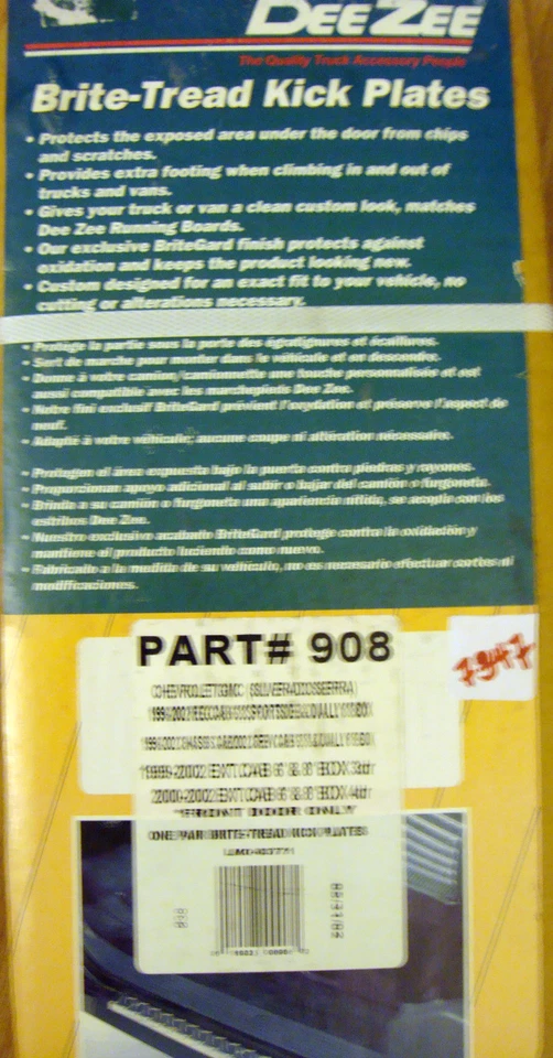 Juego de placas de patada de banda de rodadura Brite Dee Zee #908 99-07 camionetas Chevy Silverado GMC Sierra Foto 2 de 4