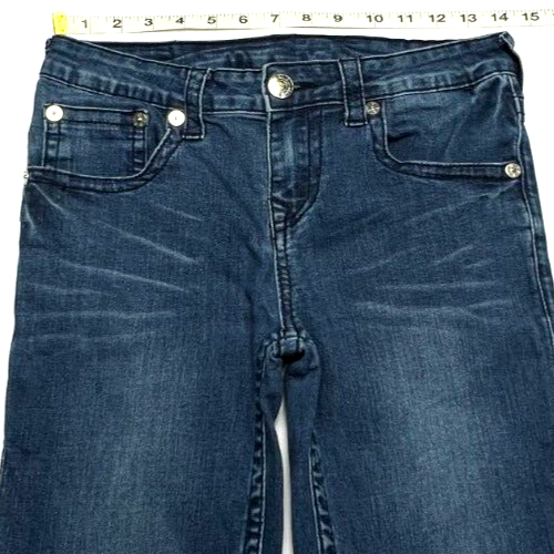 True Religion Moto Straight Leg Jeans Girls (16) 28"X28" Stretch Medium Wash - Picture 10 of 10