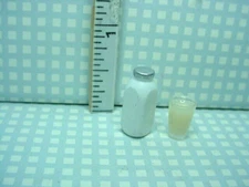 Miniature Milk (quart) & Filled Glass #FA11105 Solid Acrylic,  1/12th Sc