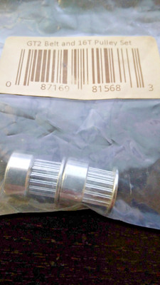 GT2 timing belt pulley set with 16 teeth (16T).