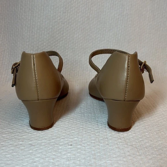 Capezio 550 Junior Footlight cierre hebilla suela de cuero zapato de baile talla 4 Foto 4 de 4