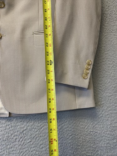 Lauren Ralph Lauren Brown Polo Seersucker Suit Jacket 44R Pants 36x32 /137-35 - Picture 7 of 22