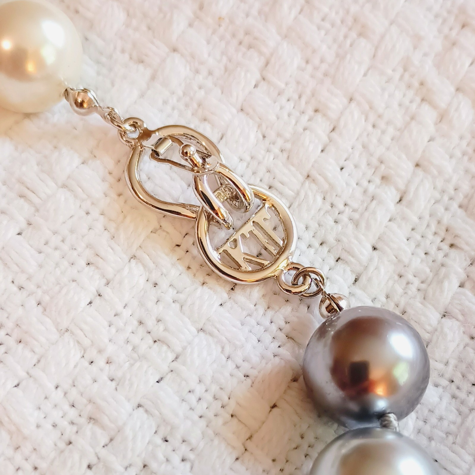 Kenneth J Lane Faux Pearl Necklace 16" Large Mult… - image 7