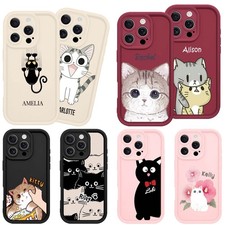 Silicone Phone Cover For iPhone Air 16 Pro Max 15 Pro 12 11 14 17 Sweet Cat Case