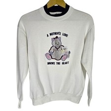 Vtg Cat Family Double Crewneck Sweatershirt Sweater 80s 90s Large USA