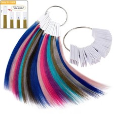 30Pcs/set Hairdresser Dyeing Practice Swatches White Hair Color Rings Card