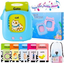 Toddler Toys Talking Flash Cards for 1 2 3 4 5 6 Year Old Boy Girl Birthday Gift
