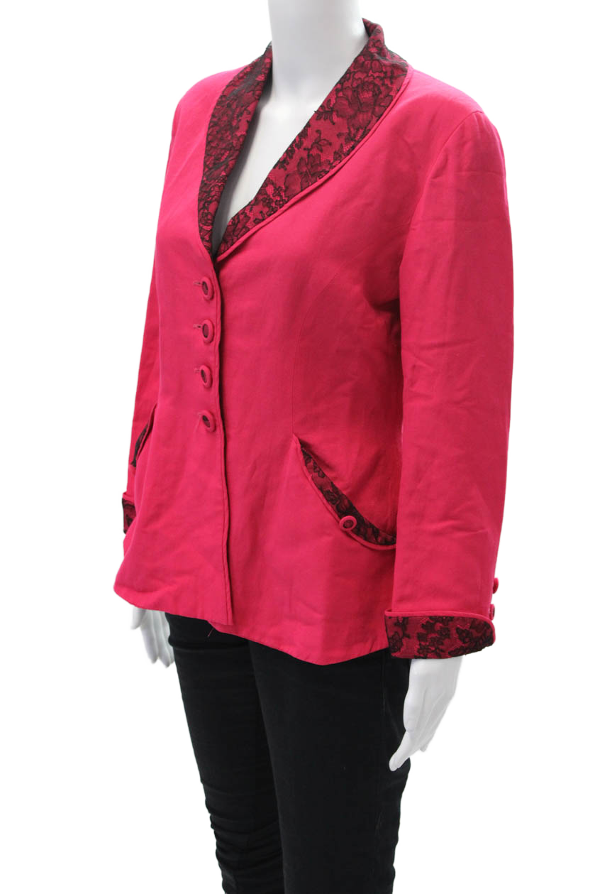 Giacca donna Yves Saint Laurent maniche lunghe foderata quattro bottoni rossa taglia 40