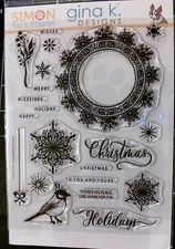 Gina K and Simon Says Stamp Collab. Shimmering Season Stamps and Dies