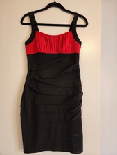 Carole Little Bodycon Sexy Stretch Dress Red/Black Size 8