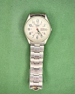 Vintage Pulsar Y148-7009 Railroad Approved Quartz Men's Wristwatch
