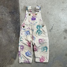 VTG OSHKOSH B'GOSH Made in USA Handprint Corduroy Baby Overalls Size 12 Months
