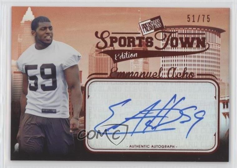 Emmanuel Acho Press Pass Sports Town #STEA Autograph-Red