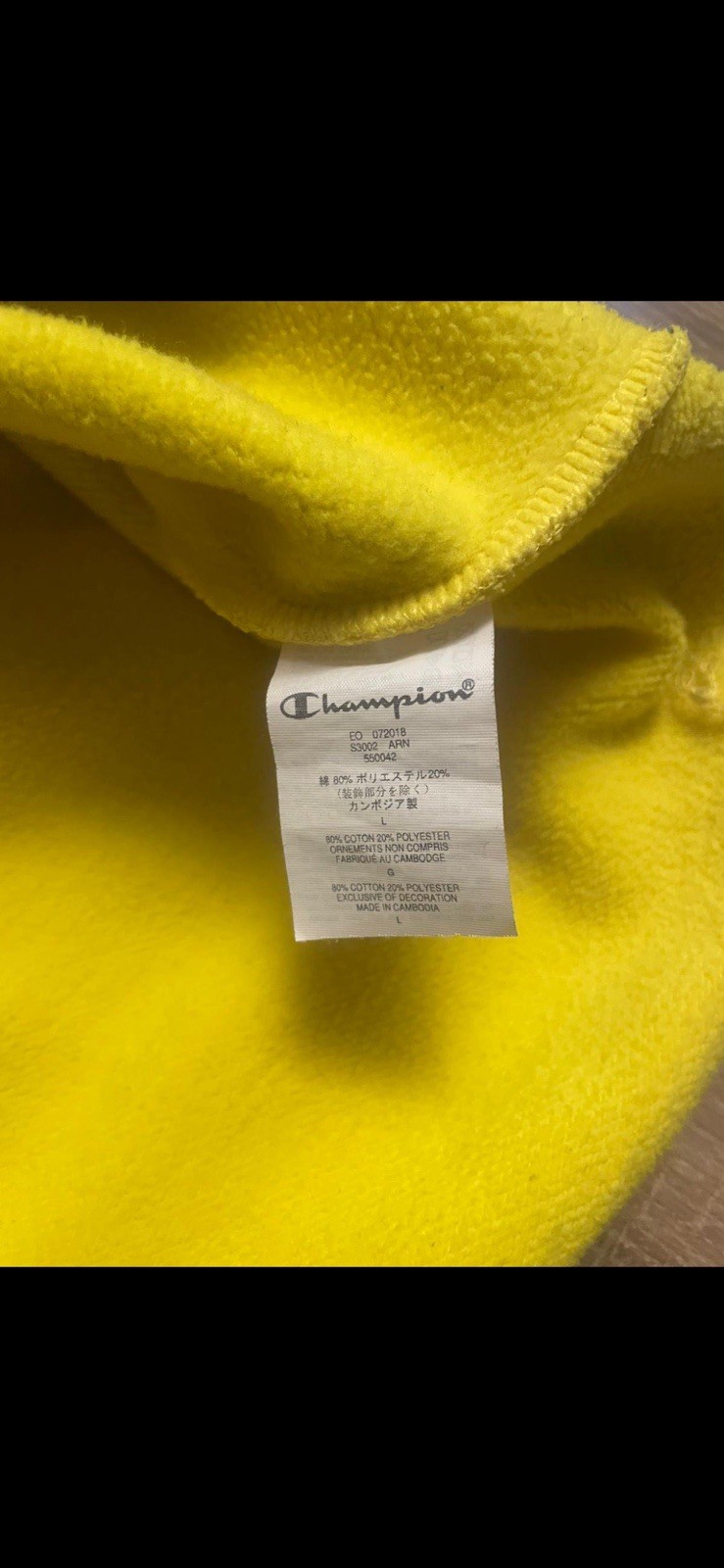 Supreme x Champion Label Hoodie Size Large Yellow image 6