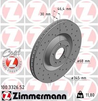 2X Bremsscheibe Sport Z Zimmermann 100.3326.52 FüR Audi B7 B6 A4 1LJ 8E5 8ED 8EC