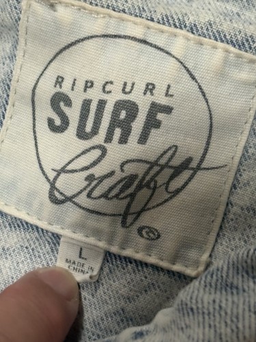 Denim Blue Acid Stone Wash RIPCURL Jacket Womens size L - Picture 6 of 10