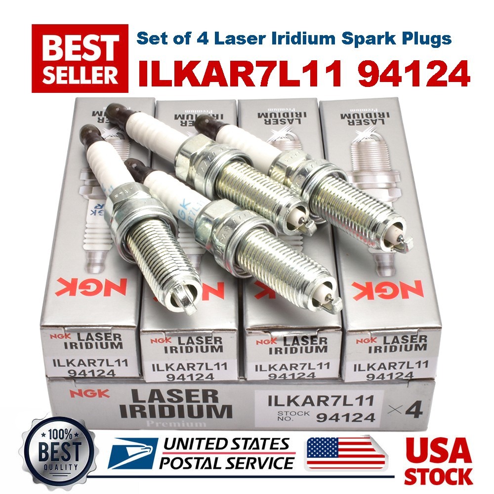 Set of 4 Laser Iridium Spark Plugs ILKAR7L11 For Mazda CX-5 2013-2015 NGK 94124