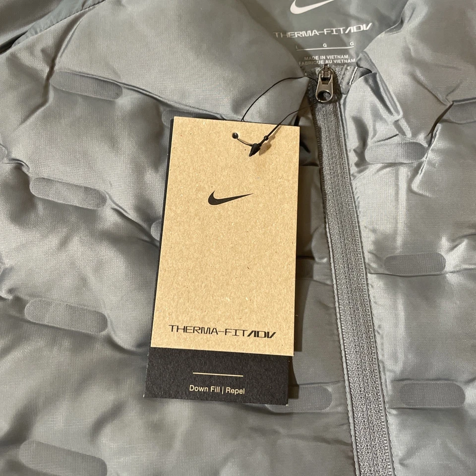 Nike Therma-Fit ADV Repel Aeroloft Down Running Vest Grey FB7542-084 Mens Sz L - Image 4 of 4