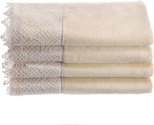 Fingertip Towels for Bathroom (11x18 inches) Towel Set of 4, Soft Velour Finish,