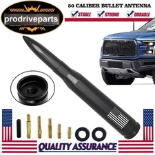 BLACK SHORT US Flag BULLET ANTENNA 50 CAL AM/FM FOR TACOMA TUNDRA 4RUNNER TRUCKS