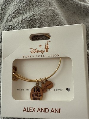 Haunted Mansion 50th Anniversary Disney Parks ALEX & ANI Bracelet Gold Tone NEW