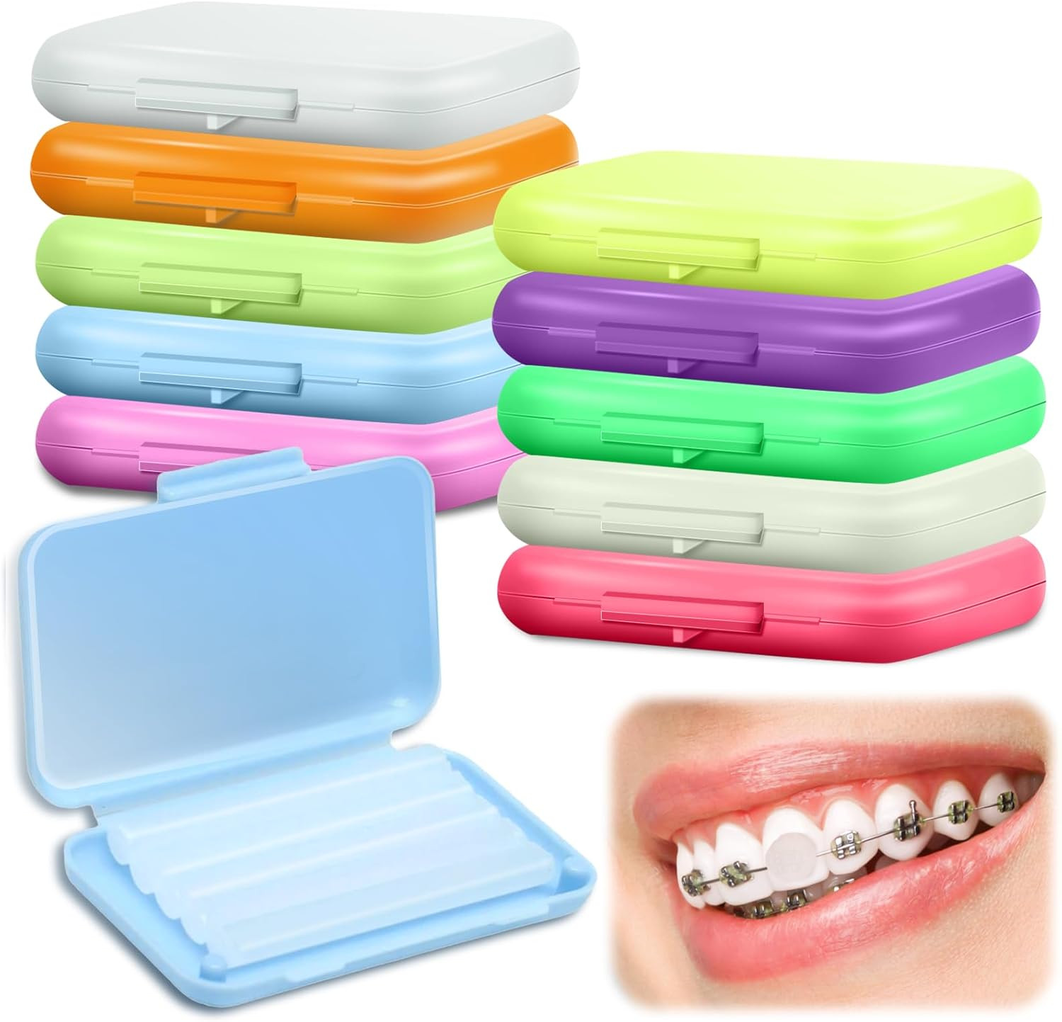 10 Boxes Dental Wax for Braces with Fruit Smell,Dental Oral Care, Tooth 10 Scent