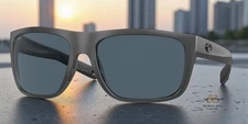COSTA DEL MAR 6S9021 07 Broadbill Matte Gray Grey 61 mm Men's Sunglasses