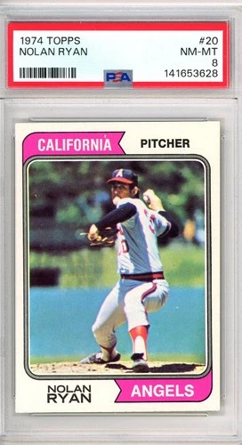 1974 Topps NOLAN RYAN #20 PSA Grade 8 NM-MT Cond "INVEST No Reserve"