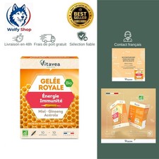 Vitavea Complément Alimentaire Bio Gelée Royale Ginseng Acérola Miel 10 Ampoules