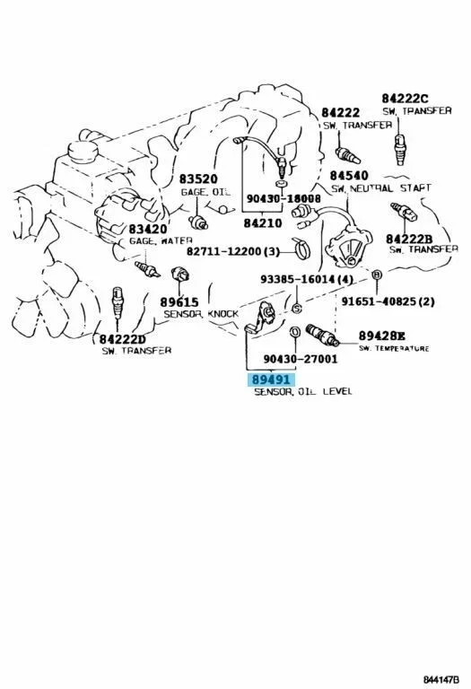Sensor de nivel de aceite del motor TOYOTA LAND CRUISER LEXUS LX450 FZJ80 96-97 OEM genuino Foto 2 de 4