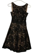 CITY STUDIO Dress Womens Sz 3 Black Lacy Cocktail Party Evening Glam