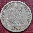 1891 S Seated Liberty Dime 10c XF #98128