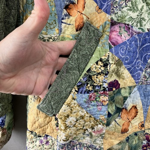 Women's Handmade Quilt Jacket XL Button Front Pieced & Quilted 2005 Festival - Picture 15 of 24