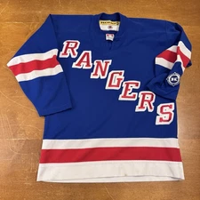 VINTAGE New York Rangers Jersey Mens Large Blue Red Center