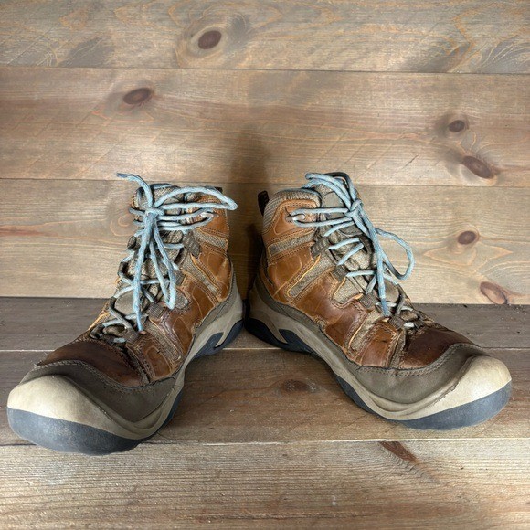 keen circadia mid linea donna taglia 8 scarpe stivali da trekking impermeabili in pelle marrone