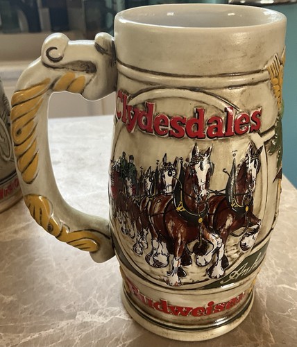 BUDWEISER STEINS 1983 CLYDESDALE Brazil Promo & 1980 Promo 1984 LA Olympics - Picture 3 of 14