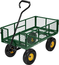 VIVOHOME 880 Lbs Capacity Mesh Steel Garden Cart w/ Removable Sides
