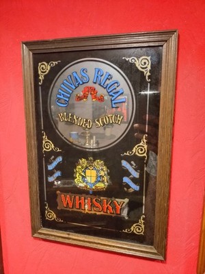 Retro Pub Mirror Chivas Regal 12 Years   33 x 25 cm Vintage