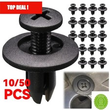 8mm Plastic Push-In Rivets Car Bumper Fender Fastener Clips Black