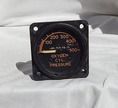 #ad WW2 B 17 Bomber Aircrew Type Oxygen Cylinder Pressure Indicator Gauge Instrument $39.95