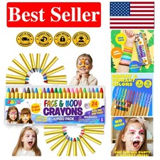 Vibrant 24PCS Face Paint Crayon Set - Perfect for Halloween, Birthdays, and More