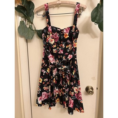 Ixia Womens Floral Mini Dress Sz M Fit & Flare Balletcore Dainty E-Girl Glam