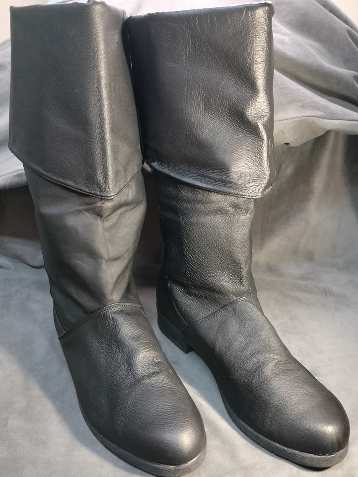 Botas de media pantorrilla negras Funtasma para mujer 13 cuero mixto Maverick 1" planas Foto 2 de 4