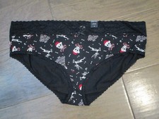 TORRID COTTON BLEND BLACK CHRISTMAS SKELETON HIPSTER PANTIES SIZE 5 5X/28 