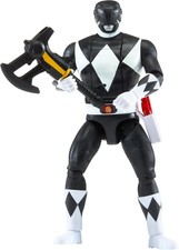 NIB Power Rangers Auto Morphin BLACK Ranger Figure w/ Weapons Head Flipping
