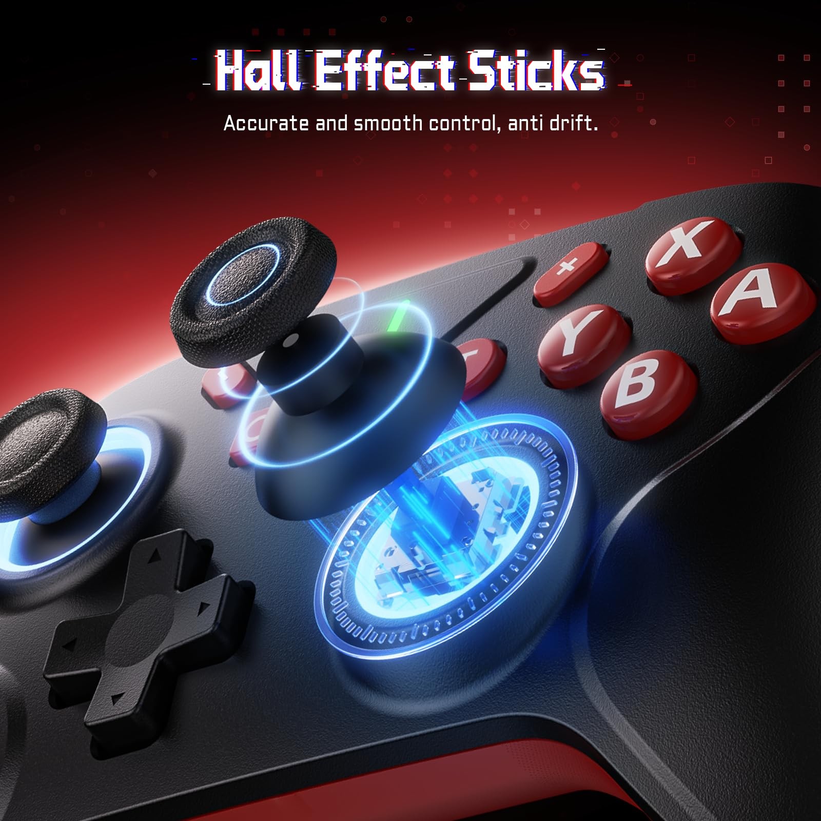 Manette Switch sans fil avec double vibration pour Nintendo Switch OLED noire