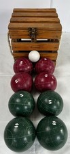 Vintage Sportscraft Heritage Bocce Ball Set In Wooden Box